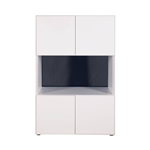 STEELCO 3 TIER 1 OPEN SHELF 2 DOORS CABINET 1200 X 800 X 450MM WHITE