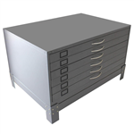 STEELCO PLAN CABINET 6 DRAWER INCLUDING STAND 880 X 1375 X 960MM