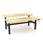 OLG AGILEMOTION DOUBLE SIDED DESK DUAL MOTOR ELECTRIC HEIGHT ADJUSTABLE 1200MM X 750MM BLACK FRAME  NEW OAK TOP