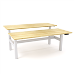OLG AGILEMOTION DOUBLE SIDED DESK DUAL MOTOR ELECTRIC HEIGHT ADJUSTABLE 1200MM X 750MM WHITE FRAME  NEW OAK TOP