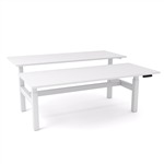 OLG AGILEMOTION DOUBLE SIDED DESK DUAL MOTOR ELECTRIC HEIGHT ADJUSTABLE 1200MM X 750MM WHITE FRAME  WHITE TOP