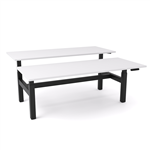 OLG AGILEMOTION DOUBLE SIDED DESK DUAL MOTOR ELECTRIC HEIGHT ADJUSTABLE 1800MM X 750MM BLACK FRAME  WHITE TOP