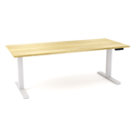 OLG AGILEMOTION SINGLE SIDED DESK DUAL MOTOR 1200 X 750 WHITE FRAME  NEW OAK TOP