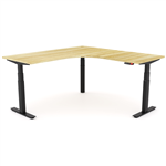 OLG AGILE ELECTRIC TRIPLE 3 COLUMN WORKSTATION LH 1800 X 1800 X 750MM BLACK FRAME NEW OAK TOP