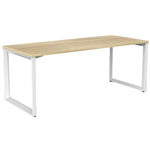 OLG ANVIL STRAIGHT WORKSTATION WHITE FRAME 1800 X 750MM NEW OAK RAVINE