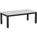 OLG AXIS COFFEE TABLE 1200 X 600MM BLACK FRAME WHITE TOP