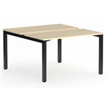 OLG AXIS 2PERSON DSD WORKSTATION BLACK FRAME 1200 X 600MM NORDIC MAPLE