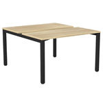 OLG AXIS 2PERSON DSD WORKSTATION BLACK FRAME 1200 X 600MM NEW OAK RAVINE