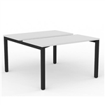 OLG AXIS 2PERSON DSD WORKSTATION BLACK FRAME 1200 X 600MM WHITE