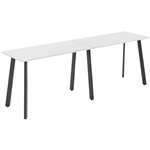 OLG FLARE BAR LEANER 6 LEG BLACK FRAME 3000MM X 750MM WHITE 2PIECE TOP