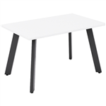 OLG FLARE TABLE 4 LEG BLACK FRAME 1200 X 750MM WHITE