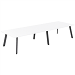 OLG FLARE TABLE 6 LEG BLACK FRAME 3600MM X 1200MM WHITE 2PIECE TOP