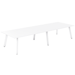 OLG FLARE TABLE 6 LEG WHITE FRAME 3600MM X 1200MM WHITE 2PIECE TOP
