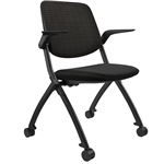 OLG LOGIC TRAINING CHAIR WITH CASTORS AND ARMS BLACK