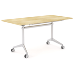 OLG MODULUS FLIP TABLE 1500 X 750MM WHITE FRAME NEW OAK TOP