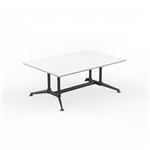 OLG MODULUS MEETING TABLE ALL BLACK FRAME 1800 X 1200MM WHITE TOP