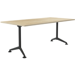 OLG MODULUS MEETING TABLE ALL BLACK FRAME 1800 X 900MM NEW OAK TOP