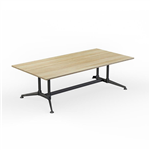 OLG MODULUS MEETING TABLE ALL BLACK FRAME 2400 X 1200MM 2 PIECE TOPS NEW OAK