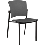 OLG ZIPP CHAIR BLACK FRAME FABRIC SEAT GREY