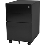 STEELCO TRIMLINE MOBILE PEDESTAL 3DRAWER LOCKABLE 390 X 500 X 615MM BLACK SATIN