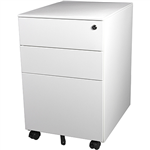 STEELCO TRIMLINE MOBILE PEDESTAL 3DRAWER LOCKABLE 390 X 500 X 615MM WHITE SATIN