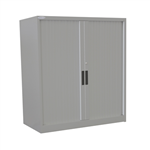 STEELCO TAMBOUR DOOR CABINET 2 SHELVES 1015H X 1200W X 463D MM SILVER GREY