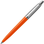 PARKER JOTTER ORIGINALS BALLPOINT PEN MEDIUM BLUE INK MEDIUM STAINLESS STEEL  ORANGE TRIM