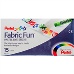 PENTEL PTS ARTS FABRIC FUN PASTEL DYE STICKS ASSORTED PACK 15