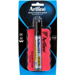 ARTLINE 577 WHITEBOARD ERASER AND MARKER KIT MAGNETIC BLACK