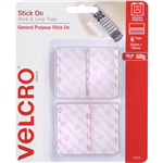VELCRO BRAND STICKON HOOK AND LOOP RECTANGLES 25 X 50MM WHITE PACK 6