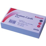 ESSELTE RULED SYSTEM CARDS 127 X 76MM BLUE PACK 100