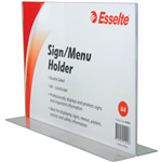 ESSELTE SIGN  MENU HOLDER DOUBLE SIDED LANDSCAPE A4 CLEAR