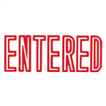 XSTAMPER CXBN 1021 PREINKED MESSAGE STAMP ENTERED 42 X 13MM RED