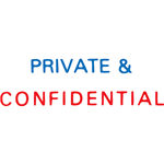 XSTAMPER CXBN 2010 PREINKED MESSAGE STAMP PRIVATE AND CONFIDENTIAL 42 X 13MM REDBLUE
