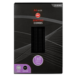 GBC PLASTIC BINDING COMB ROUND 21 LOOP 19MM A4 BLACK PACK 100