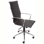 RAPIDLINE PU605H EXECUTIVE CHAIR HIGH BACK ARMS CHROME FRAME PU BLACK