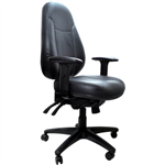 BURO PERSONA 247 TASK CHAIR HIGH BACK 4LEVER ARMS LEATHER BLACK