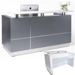 HUGO RECEPTION COUNTER 1800 X 950 X 1150MM METALLIC GREY