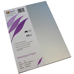 QUILL METALLIQUE PAPER 120GSM A4 SILVER SHADOW PACK 25