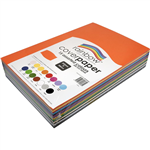 RAINBOW COVER PAPER 125GSM 255 X 380MM ASSORTED PACK 500