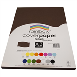 RAINBOW COVER PAPER 125GSM A3 BROWN PACK 100