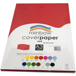 RAINBOW COVER PAPER 125GSM A3 RED PACK 100