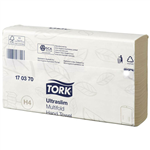 TORK 170370 H4 ULTRASLIM MULIFOLD HAND TOWEL 150 SHEETS 240 X 210MM WHITE