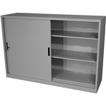 STEELCO SLIDING DOOR CABINET 2 SHELVES 1015 X 1500 X 465MM SILVER GREY