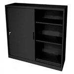 STEELCO SLIDING DOOR CABINET 2 SHELVES 1015 X 914 X 465MM GRAPHITE RIPPLE