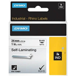 DYMO SD1734821 RHINO INDUSTRIAL TAPE SELF LAMINATING 24MM BLACK ON WHITE