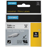 DYMO SD18053 RHINO INDUSTRIAL HEAT SHRINK TUBING 9MM BLACK ON WHITE