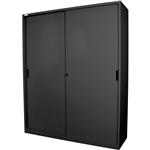 STEELCO SLIDING DOOR CABINET 3 SHELVES 1830 X 1500 X 465MM GRAPHITE RIPPLE