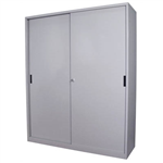 STEELCO SLIDING DOOR CABINET 3 SHELVES 1830 X 1500 X 465MM SILVER GREY