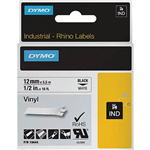 DYMO SD18444 RHINO INDUSTRIAL TAPE VINYL 12MM BLACK ON WHITE